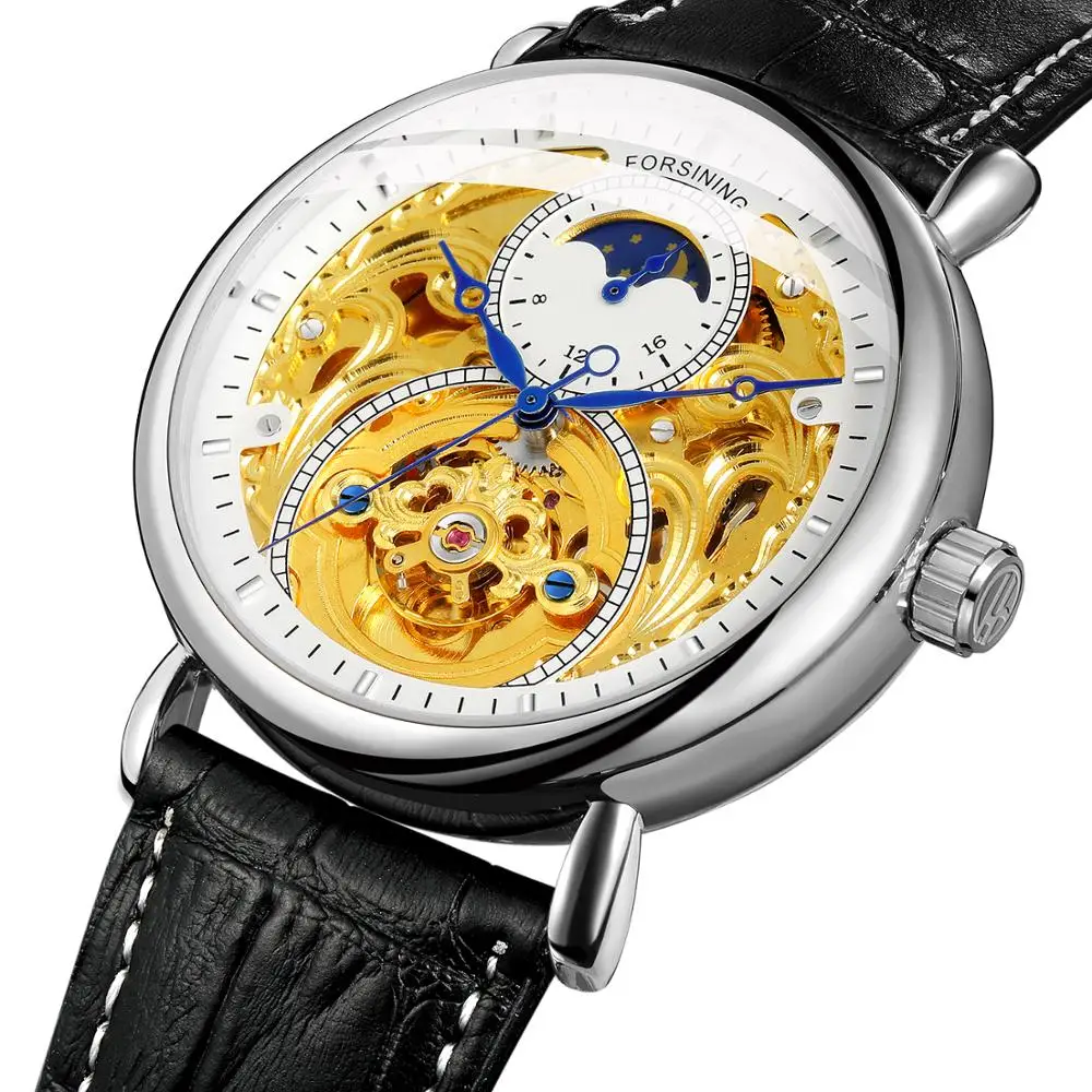 Новинка 2020 мужские часы модные Роскошные автоматические механические с вырезами