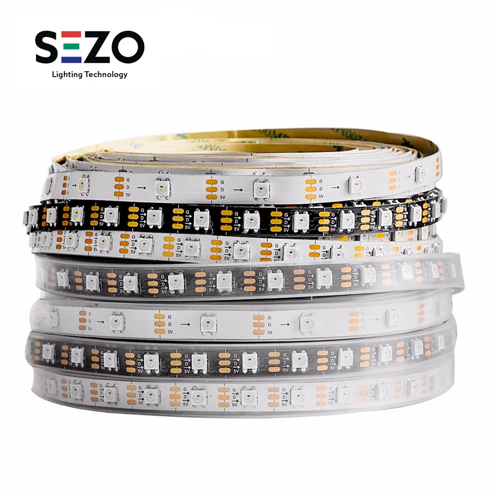 WS2812B WS2813 SK6812RGBW 1 м 30 светодиодный s/m 60 светодиодный s/m SK9822 WS2815 5050 RGB Светодиодная лента индивидуально Адресуемая лента света IP30/65/67