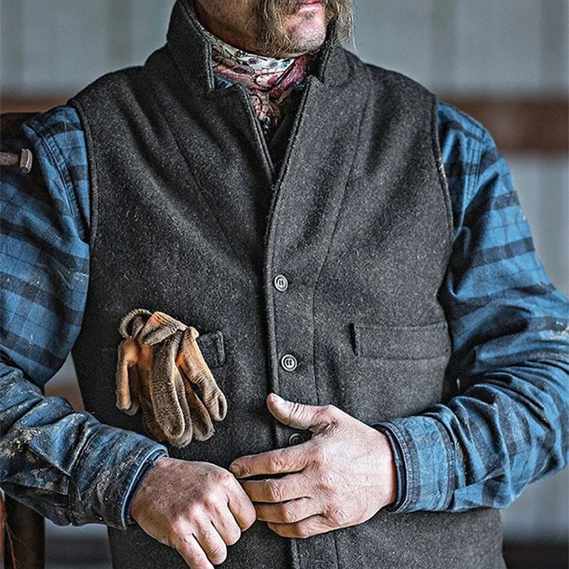 

Men Clothing 2021 European American Autumn Winter New Men's Waistcoat British Style Slim Fashion Men's Waistcoat Warmer