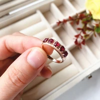 natural pigeon blood ruby ring for women party engagement 3x5mm s925 silver fine jewelry red genuine gemstone certificate 411