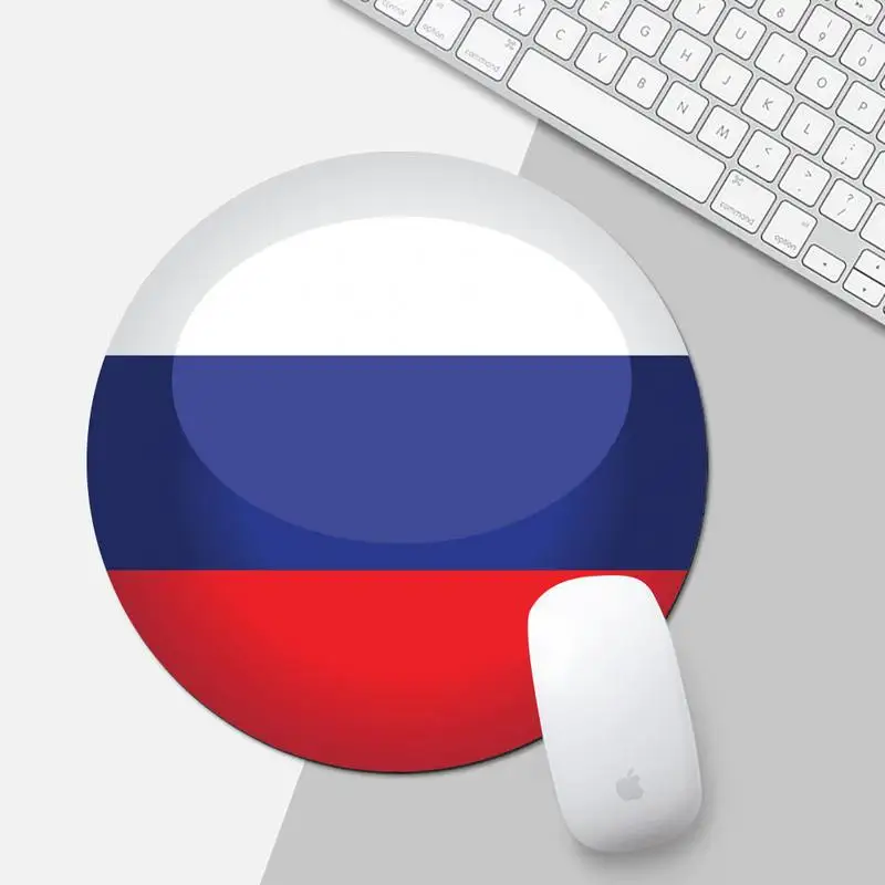 

Russian flag Durable Rubber Mouse Mat Pad Game Office Work Round Mouse Mat pad XL Non-slip Laptop Cushion mousepad
