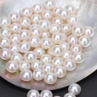 zhuji natural freshwater pearl for earrings making wholesale price half hole pearls white round pearls 3a quality