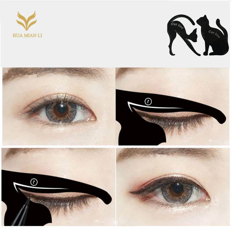 Макияж 1 компл. Cat Подводка для глаз трафарет брови модели Шаблон Shaper штампы delineador