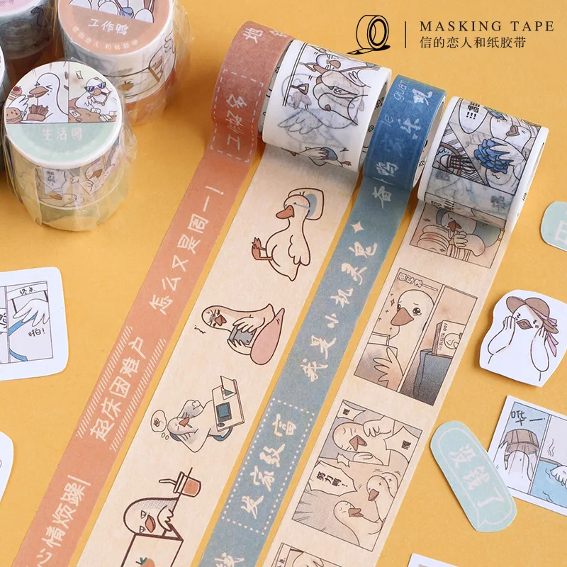 2 шт./лот Kawaii васи лента Белая утка маскирующая лента прекрасные DIY наклейки Скрапбукинг планировщик книга DIY Материал студенческие канцелярские принадлежности