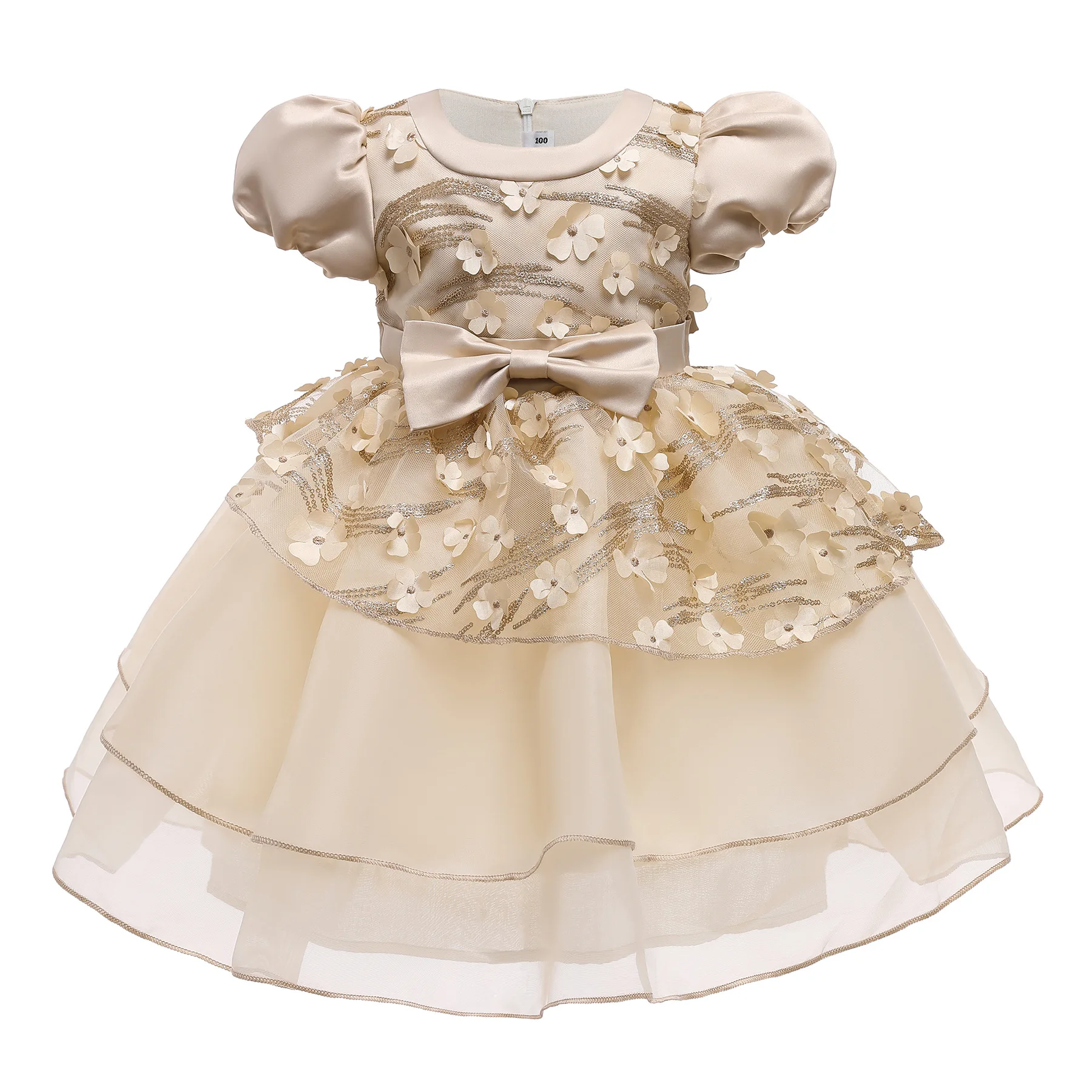 

2-10 Years Puff Sleeve Girls Party Dress Summer Girls Princess Dress Gils Clohting Girls Evening Dress Girls Dresses