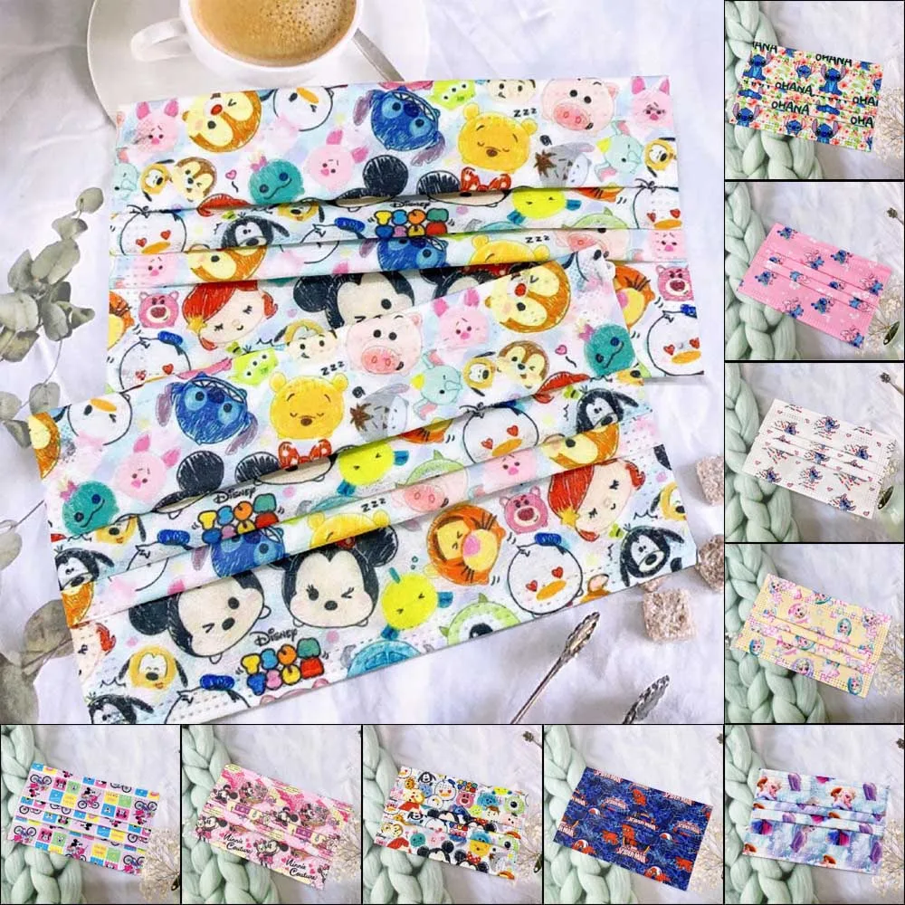 Маски одноразовые детские с узором Микки-Мауса