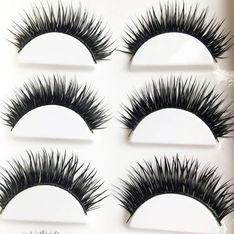 

4-20Pair Makeup Handmade Soft Fake Lashes Natural Long Thick Fake Eye Lashes Faux 3D Mink False Eyelashes Extension Tool