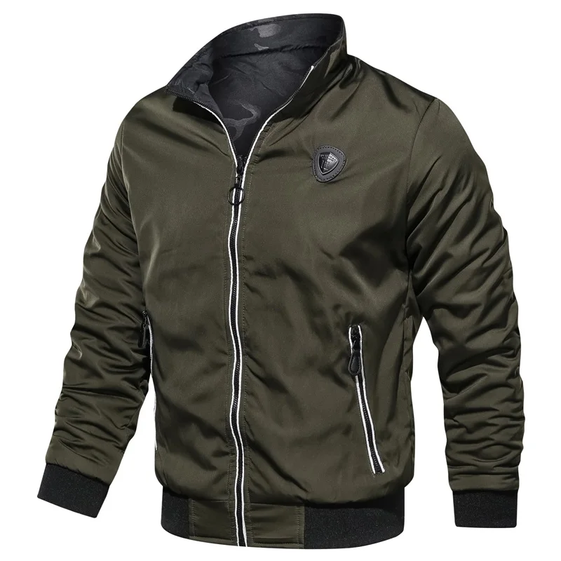 Мужская повседневная куртка-бомбер Новинка осени 2020 однотонная мужская одежда