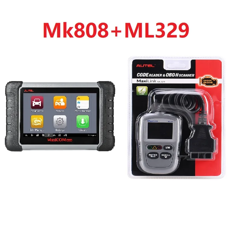 MK808 ML329 Autel MaxiCOM MK808 OBD2 сканер профессиональный авто инструмент для диагностического сканирования автомобиля OBD 2 код читателя ODB2 ключ кодирования IMMO PK MX808 - Цвет: MK808 ML329