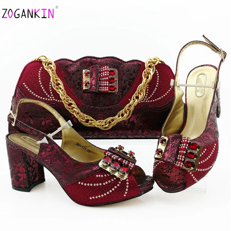 Новое поступление комплект итальянской обуви и сумочки для вечеринки подходящий