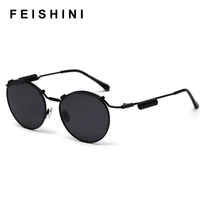 feishini celebrity oval women brand sunglasses polarized steampunk luxury metal fashion uvb drive glasses men retro with box