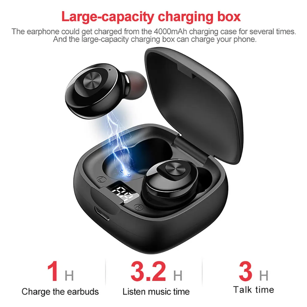 Цифровой Дисплей Беспроводной Bluetooth наушники 5 0 бинауральные вызова сенсорный