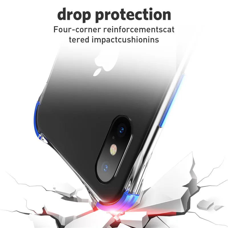 Lovebay Прозрачный чехол для iPhone X XR Xs Max 7 8 6 6s Plus Мягкий ТПУ сплошной цвет акриловые