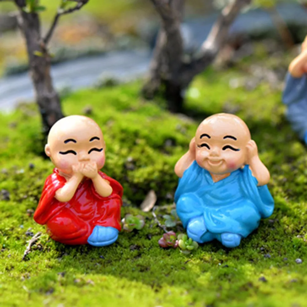 4 шт. мини-фигурка монах куклы аниме фигурка террариумные миниатюрюры микро