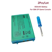 2pcs 3 7v li ion lithium battery for nintend gba sp game console 850mah rechargeable built in batteries