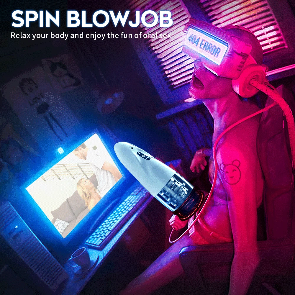 Автоматическая чашка для мужской мастурбации с 10 вращающимися кисками