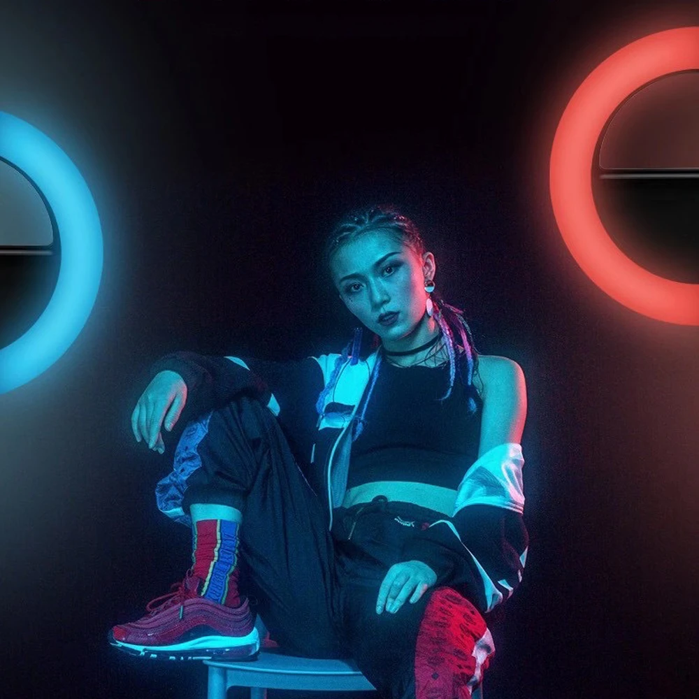 

Portable Selfie Ring Light Colorful RGB Lamp Mobile Phone Lens Flash Ring Color LED Light Ring For Cellphone Live