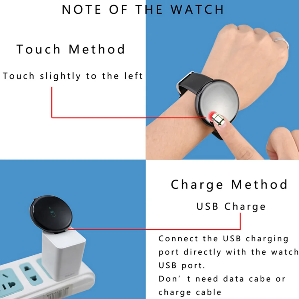 

New Hot D18 Sport Smart Watch Men Women Heart Rate Blood Pressure Blood Oxygen Monitor Waterproof Smartwatch For Android IOS