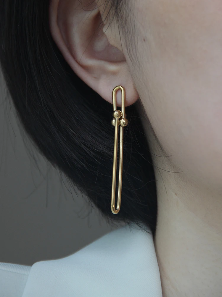 Серьги-гвоздики kshmir U-образные с металлическим шаром пряжка подковы 2020 |