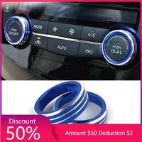 2pcs auto car ac climate control ring knob trim cover for nissan rogue x trail 2014 2018 waterproof car styling accessories