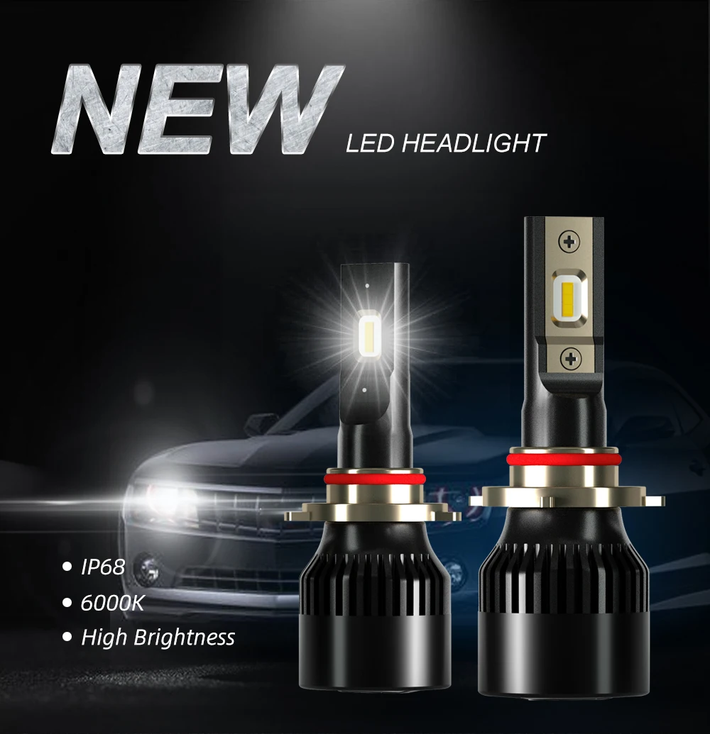 LSlight 2X Car headlight Kit H7 led h4 Auto Lights H8 H9 h11 9005 HB3 9006 HB4 LED H1 12V 6000K Car Lamp lampada luces para Bulb