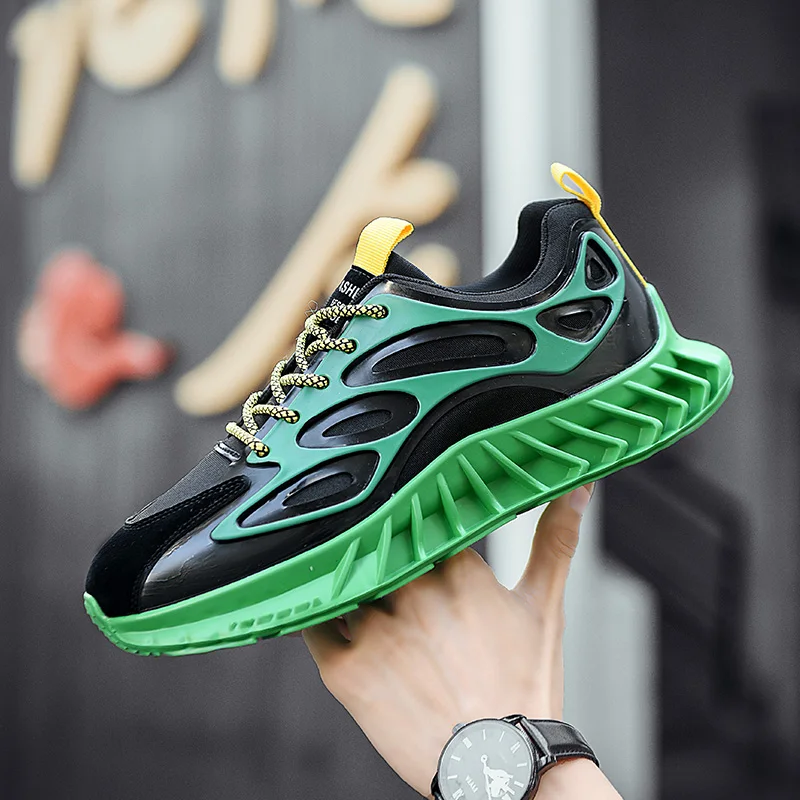 

Модные мужские кроссовки, уличная Нескользящая износостойкая обувь для бега, удобная легкая мужская повседневная обувь на шнуровке, размер...