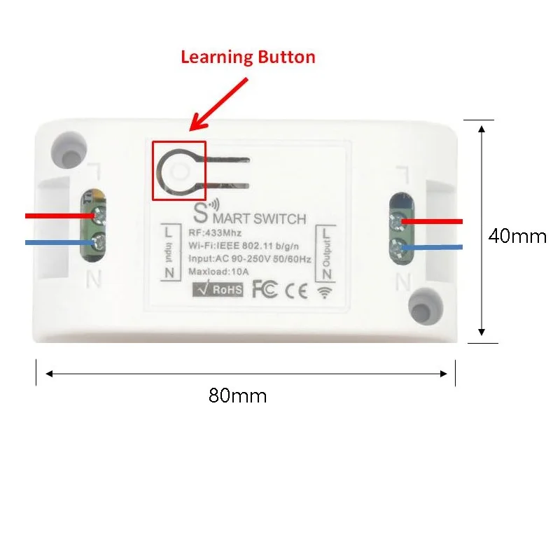 

Tuya Smart Life Wifi Light Switch,Wireless 86 Panel Sensor Switch ON OFF RF 433Mhz DIY Relay 220V Voice Module Google Home Alexa
