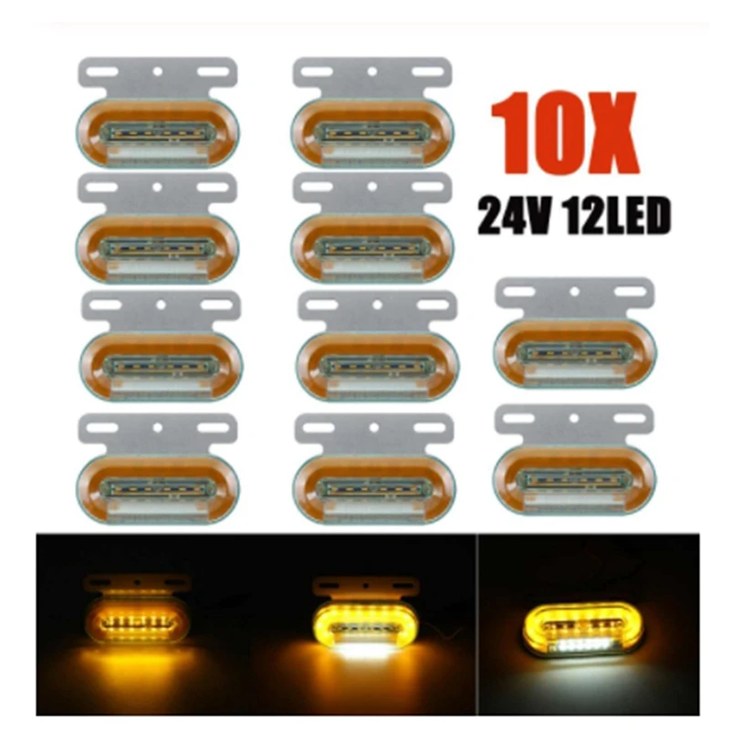10 шт 24V 12LED бортовой светильник овальные руководство индикатор сигнала подходит
