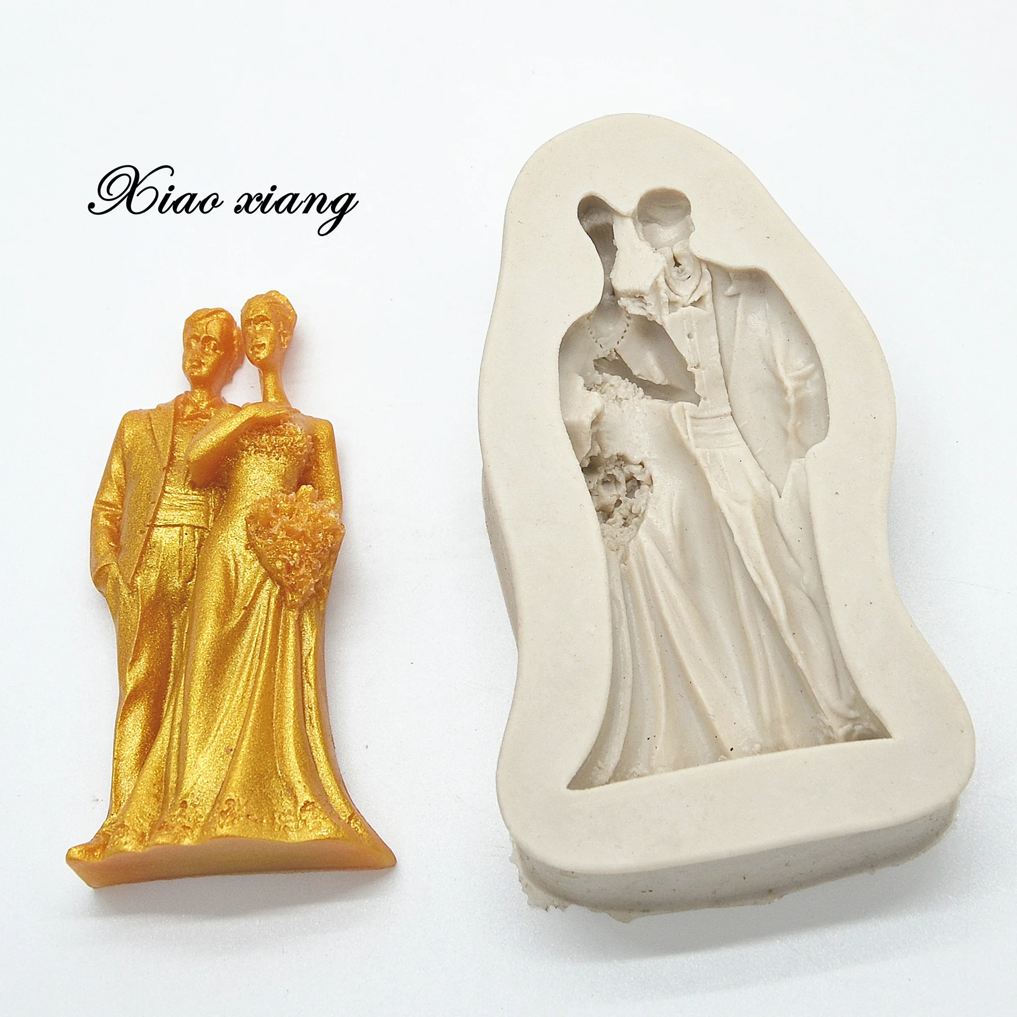 3D Жених и невеста свадебное силиконовый Fondant (сахарная) пресс формы для