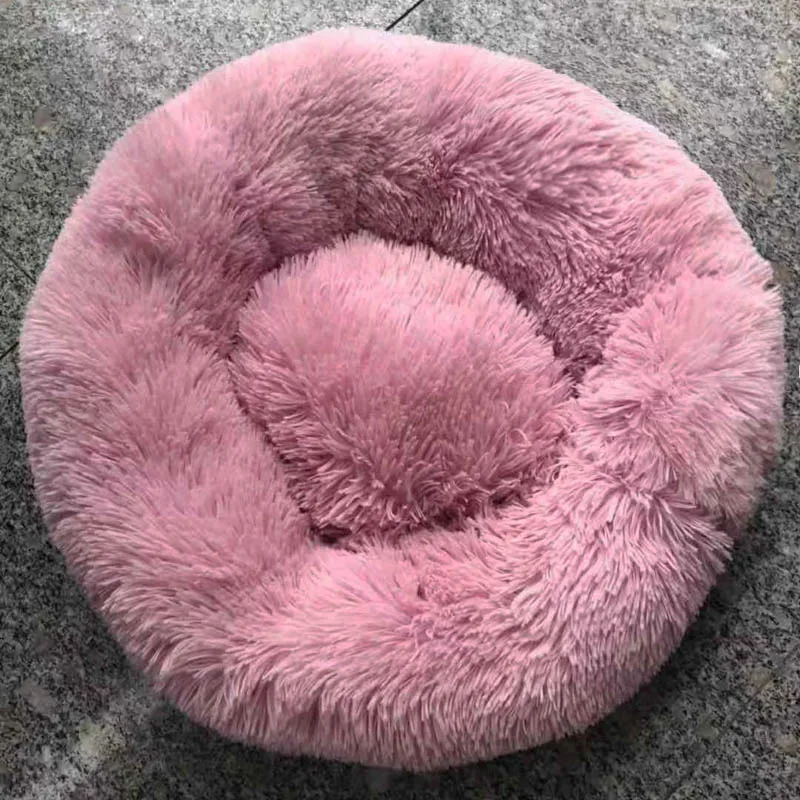 Лохматый искусственный мех пончик Cuddler круглый теплый плюшевый внутренний домик для кошек собачья кровать для лагер собак Водонепроницаемость 80 см 100 см