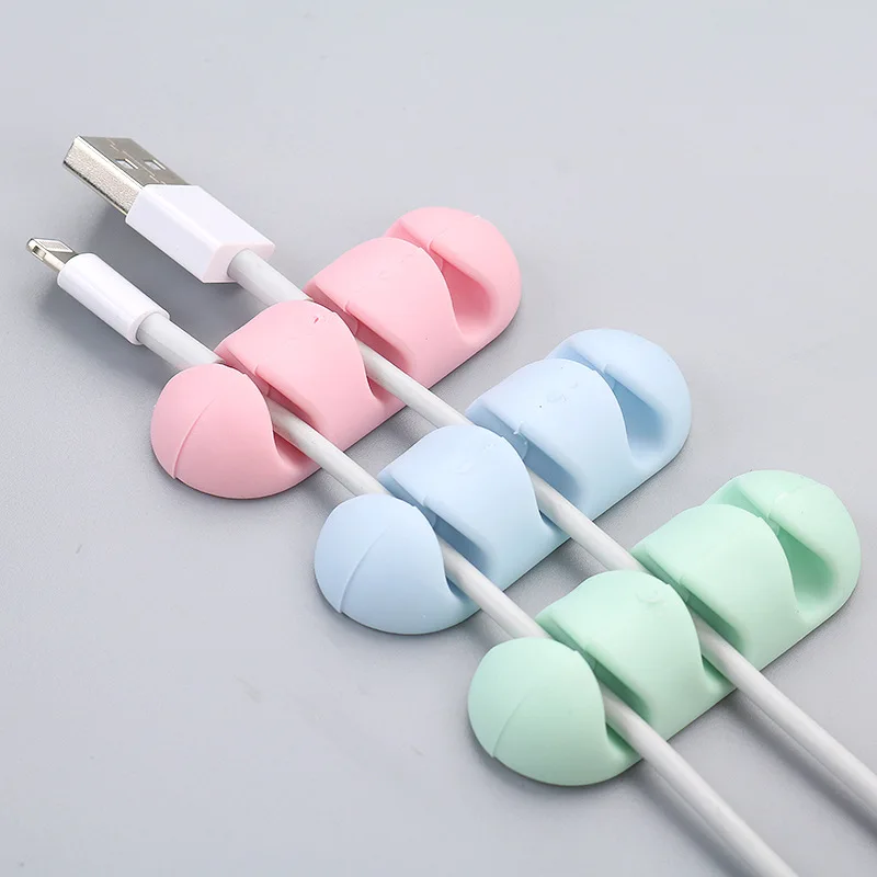 2 шт. силиконовый Настольный держатель для кабеля Органайзер сматывания