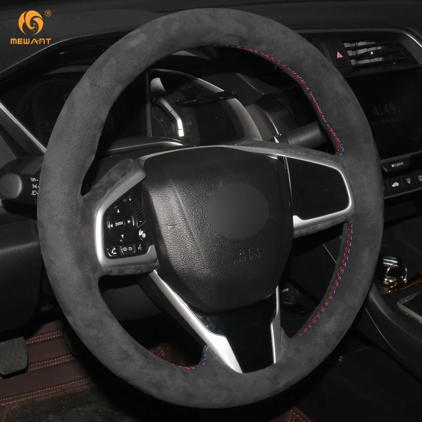 MEWANT черный замшевый чехол рулевого колеса автомобиля для Honda Civic 10 2016 2017 2018 CRV CR V