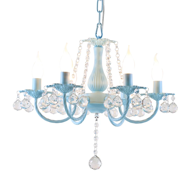 Детская комната многоцветный кристалл освещение синий черный розовый люстры для