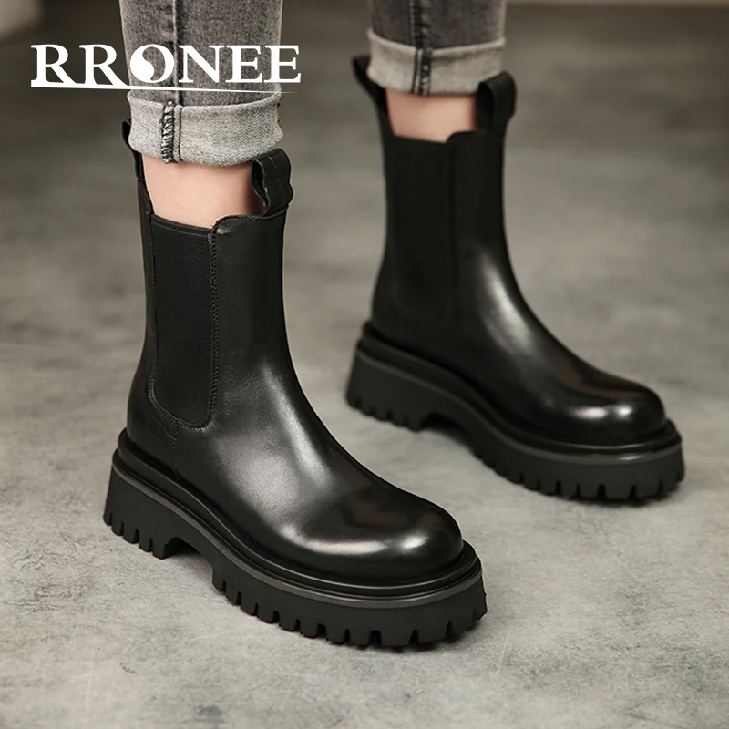 

Женские кожаные ботинки челси, новинка 2022, осенне-зимние ботильоны мартинсы