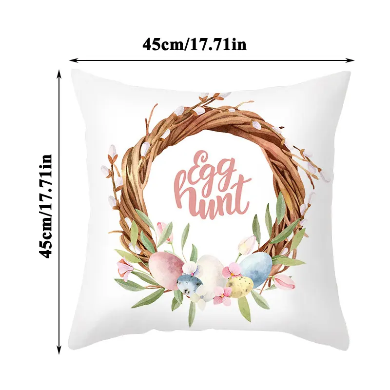 

Easter Pillowslip Multicolor Home Supplies Pillow Cover Home Textile Products Decorative Pillow Cases Square Pillowcase Bunny