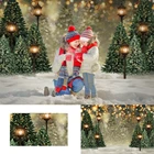 Рождественский Снежный фон для фотосъемки с изображением рождественской елки уличного светильник баннера ночных звезд утолщенный фон для фотосъемки