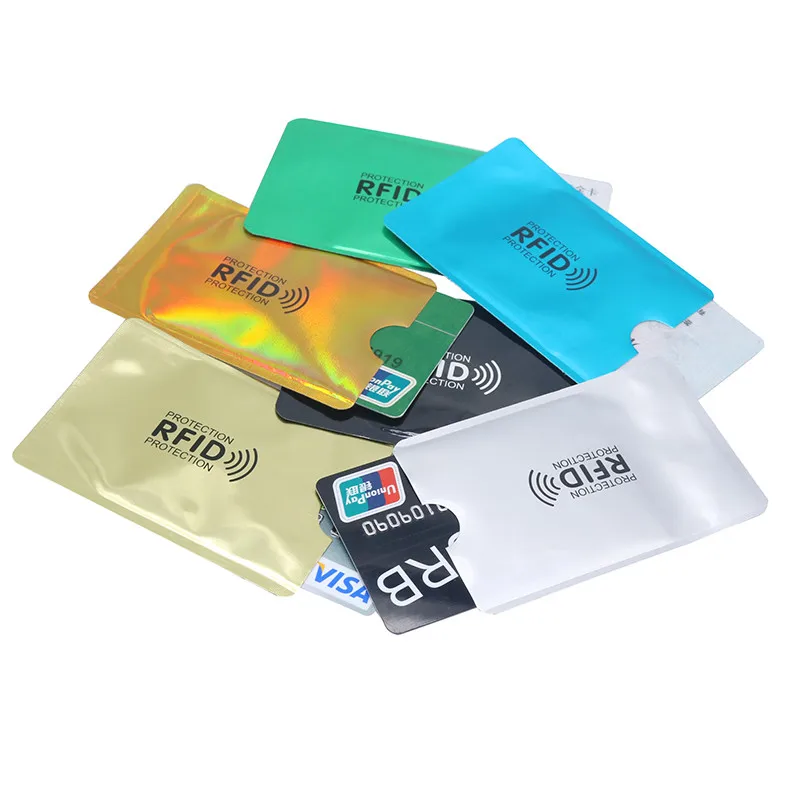 8 шт. смешанный Анти RFID кошелек Блокировка ридер Блокировка банк держатель карты Id Чехол для банковских карт защита металлический кредитный NFC Держатель алюминий