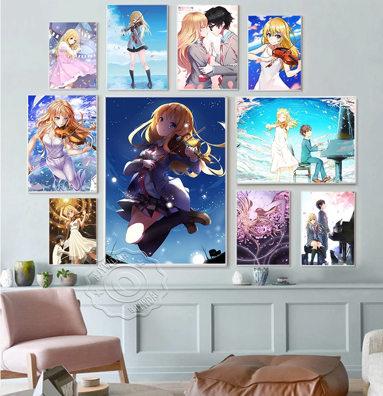 

Your Lie In April Japanese Anime Cartoon Wall Art Poster, Prints Picture Otaku Bedroom Living Room Home Decor, Fans Collection