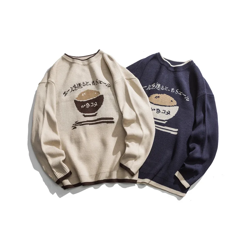 

Harajuku Ins Personality Japanese Vintage Loose Couples Mens Sweater Male College Autumn Tops Coat