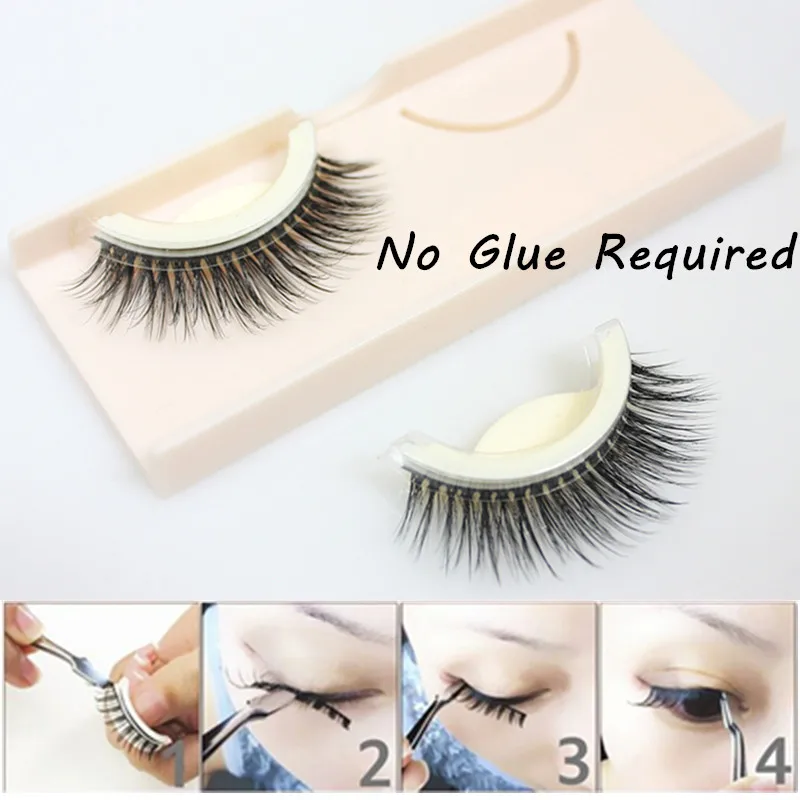 Накладные 3D ресницы многоразовые самоклеящиеся натуральные вьющиеся