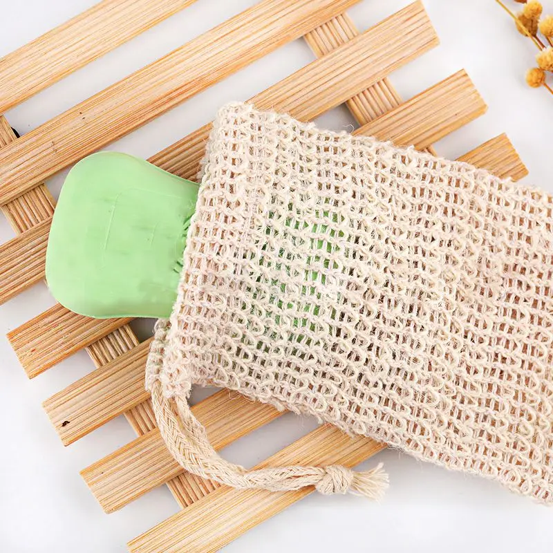 Мыло пенящаяся сетка для ванны на завязках льняные мыло защита Сетчатая Сумка