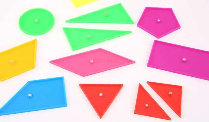 

student teaching instrument Geometric shapes for students Regular rectangular triangle Magnetic discs Elementary grade