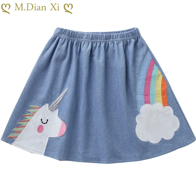 Юбки для девочек Новинка лета 2019 одежда маленьких хлопковые мини юбки с вышивкой