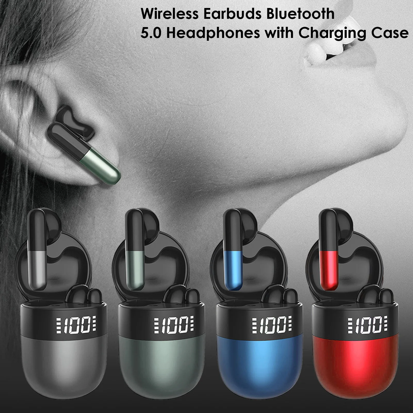 

Wireless Earbuds Bluetooth 5.0 Headphones With Charging Case Bluetooth Headset In-ear Wireless Sports Headset Accessories