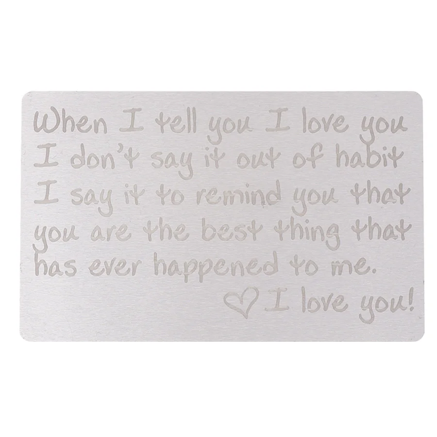 1 Mini Love Note, кошелек подарки для бойфренда, бумажник для карт, с гравировкой, Перманентная гравировка, юбилейные подарки для мужчин, вечерние сувениры - Цвет: 1