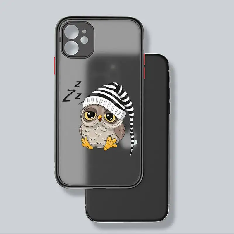 

Cute cartoon animal family owl Phone Case matte transparent For iphone 7 8 11 12 plus mini x xs xr pro max cover