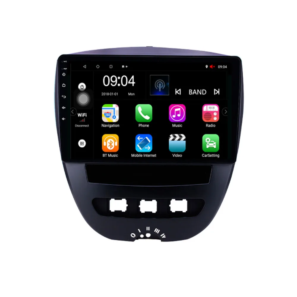 

10.1" octa core 1280*720 QLED screen Android 10 Car GPS video player Navigation for Peugeot 107 Toyota Aygo Citroen C1 2005-2014
