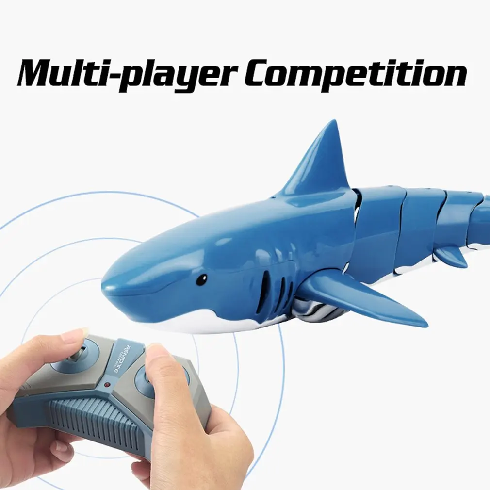 RC Simulation Shark Toys 2.4G 4CH Waterproof Electric Remote Control Boat Swimming Pool Bathroom Children Gift | Игрушки и хобби