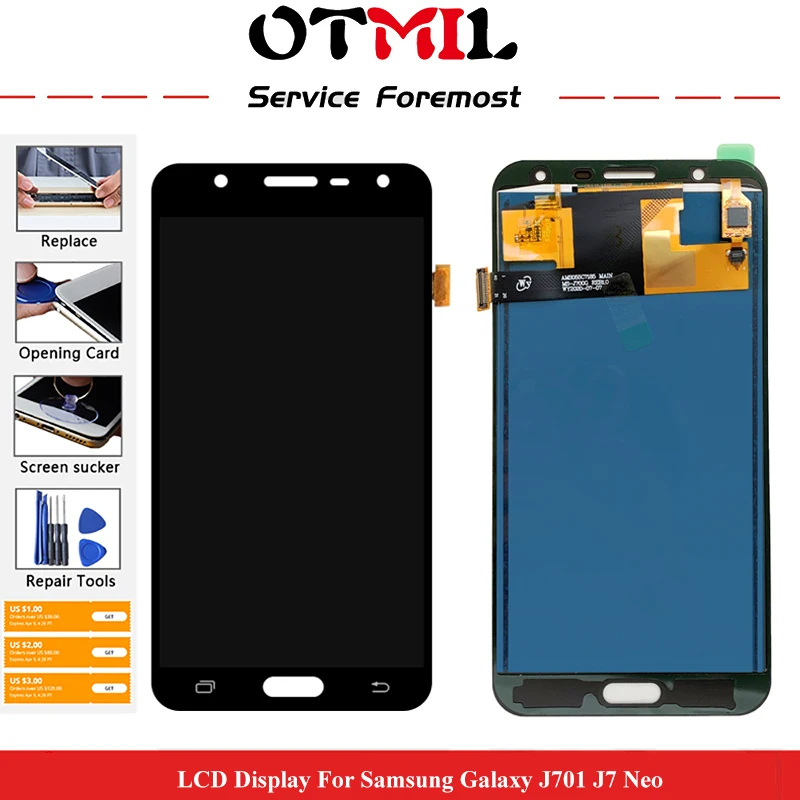 

5.5” Super Amoled LCD For Samsung Galaxy J7 NEO J701 J701F LCD Display J701M J7 Neo J7 Core LCD Touch Screen Digitizer Assembly
