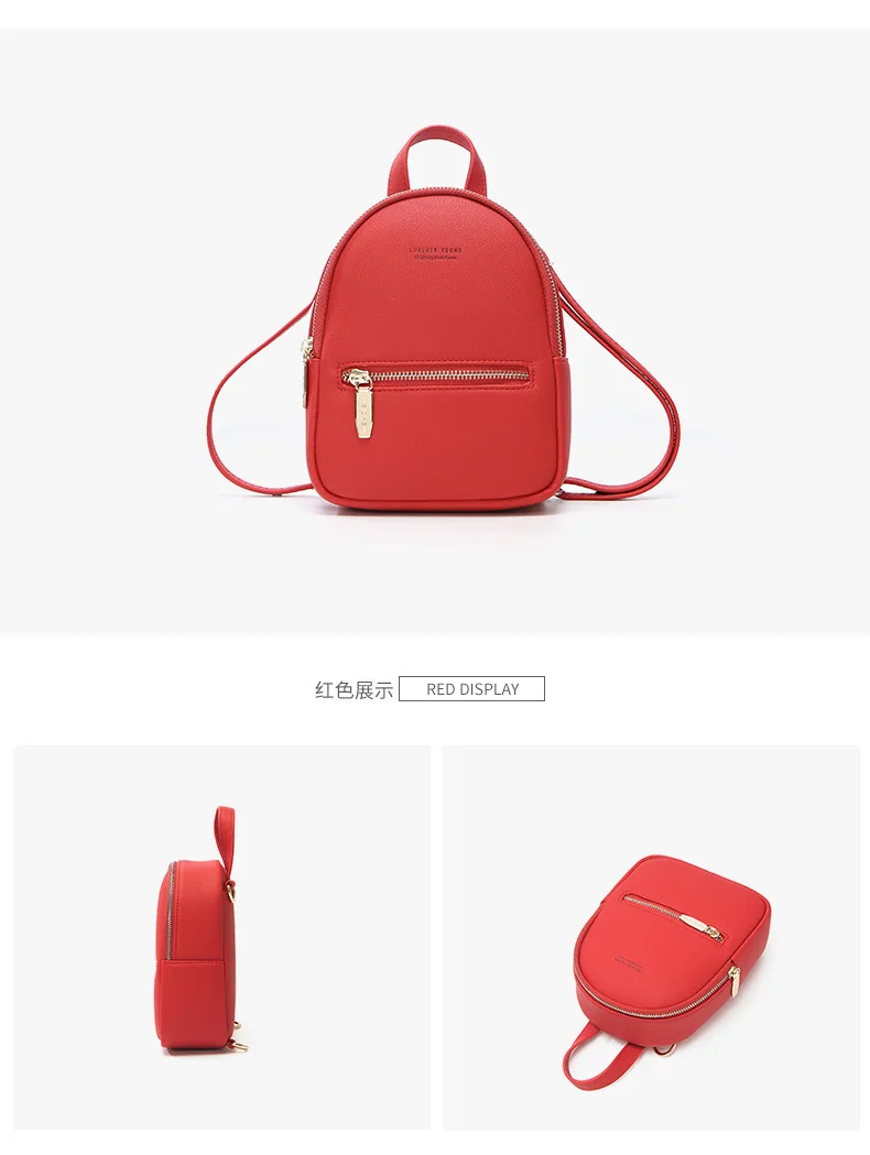 Women Backpack PU Leather Mini Soft Touch Multi-Function Small Backpack Female Ladies Shoulder Bag Purse mochilas mujer